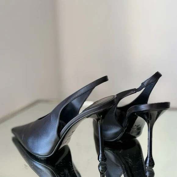 EUC Jimmy Choo Isa 95MM Leather Slingback Pumps $975 38.5 - Picture 11 of 12